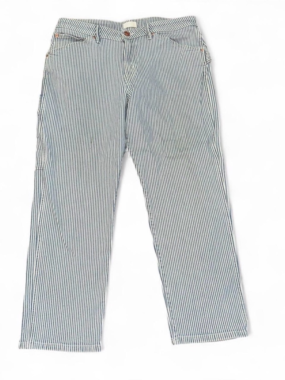 Blue & White Stripe Jeans Porter Blue 100% Cotton Blue White Stripe Pinstripe 33